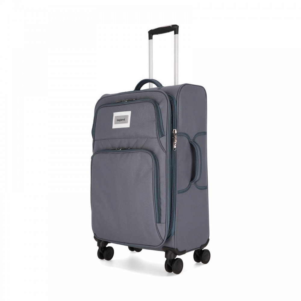 Валіза Bagland Валенсія 63 л. сіра (003796624)