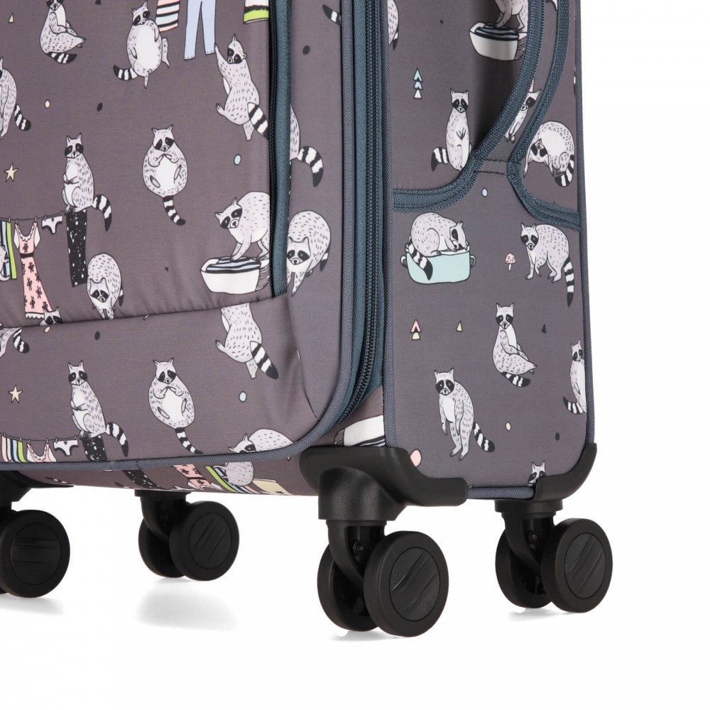 Чемодан Bagland Марсель 36 л. Еноты, сублимация 220 (0037969194)