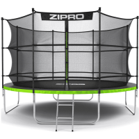Батут Zipro Jump Pro 374 см із внутрішньою сіткою і драбинкою