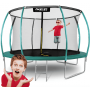 Батут Neo-Sport Premium 374 см Green з сіткою і драбинкою
