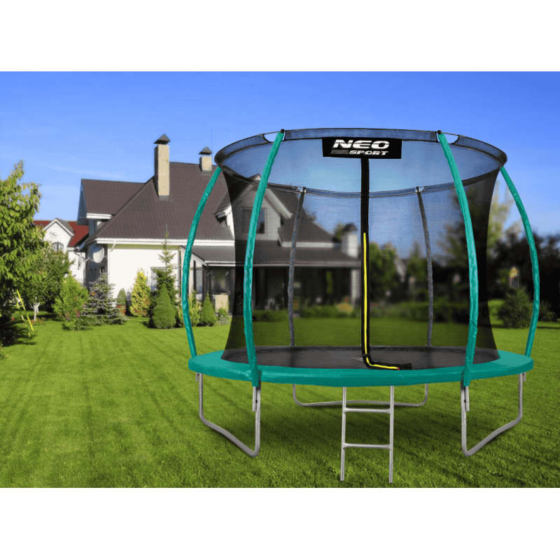 Батут Neo-Sport Premium 252 см Green с сеткой и лестницей