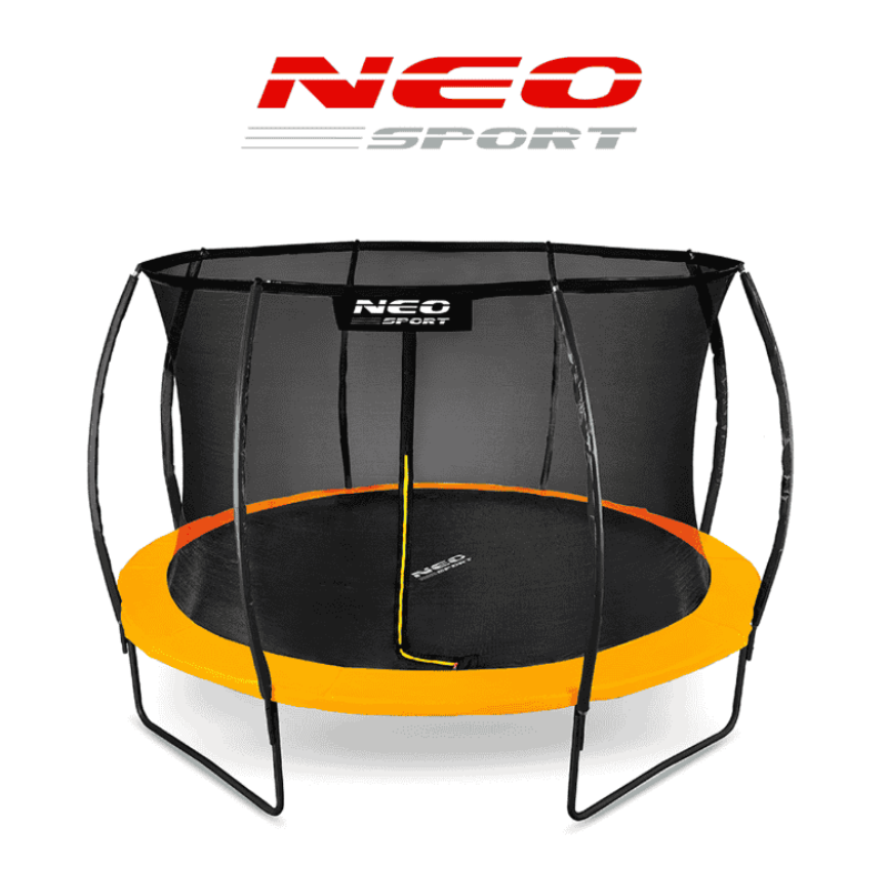 Батут Neo-Sport Premium 374 см Orange з сіткою і драбинкою