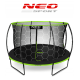 Батут Neo-Sport Premium 374 см Black/Green с сеткой и лестницей