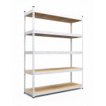 Стеллаж Титан ОД 2400х1600х400 Меткас, 300 кг/полку, 5 полок, ДСП, оцинкованный, металлический