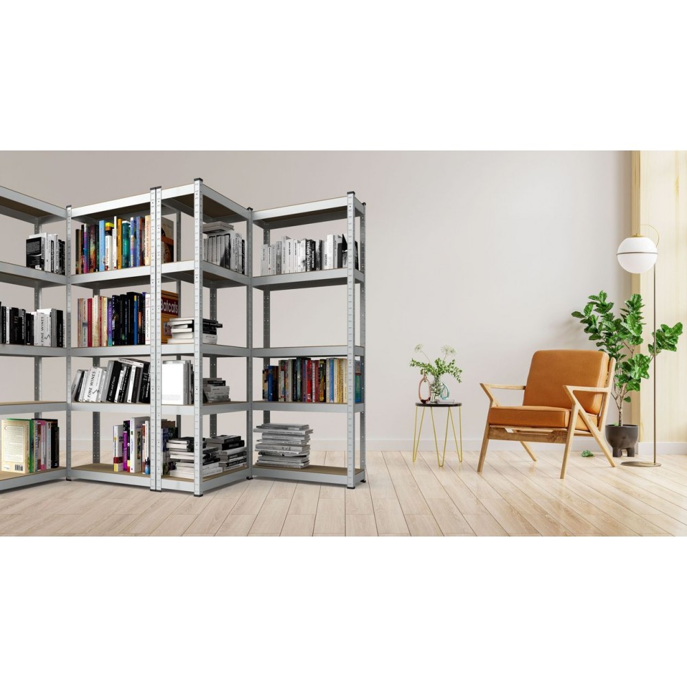 Стеллаж Бюджет ОМ 1800х900х400 Меткас, 175 кг/полку, 5 полок, МДФ, оцинкованный, металлический