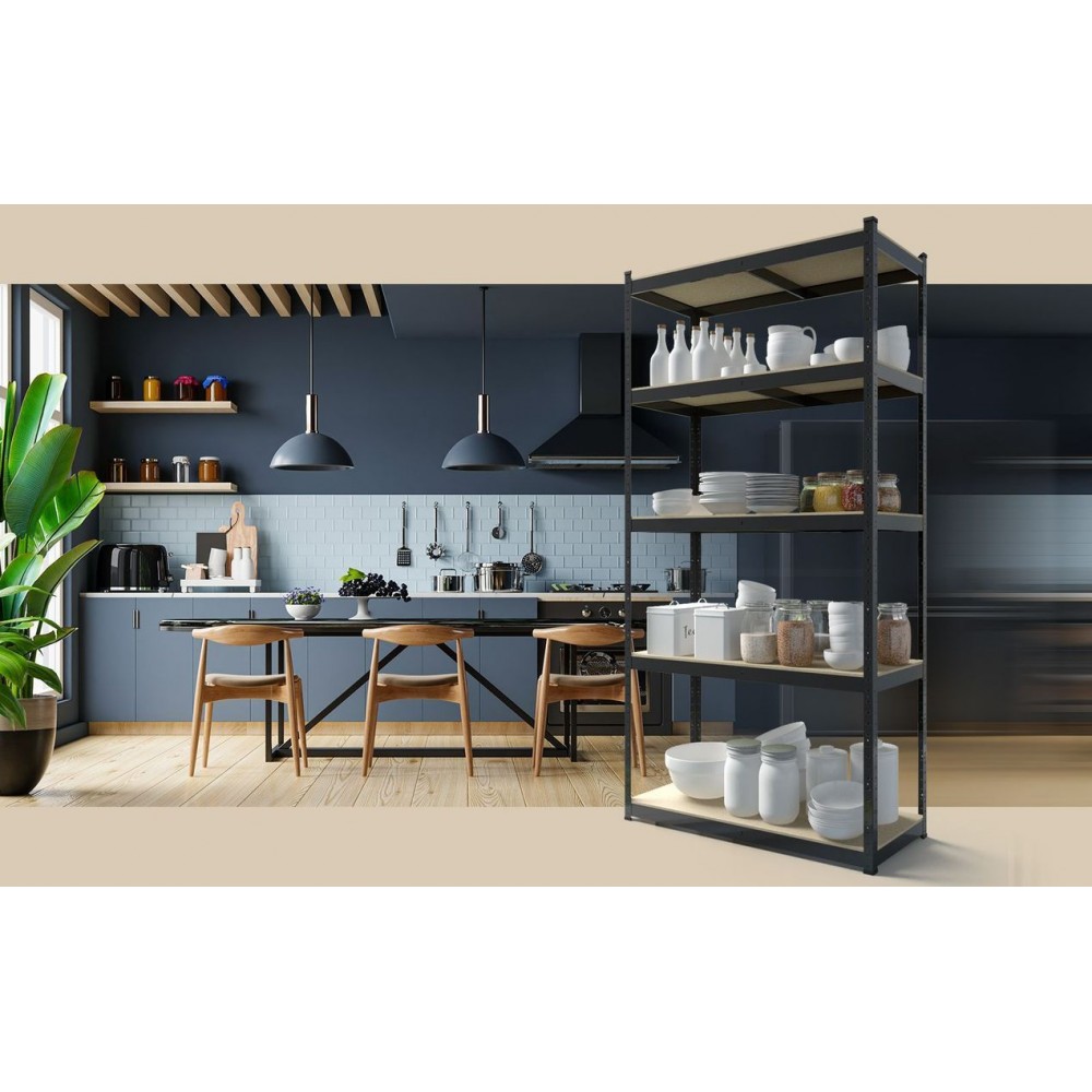 Стеллаж Бюджет КД 1800х1100х500 Меткас, 150 кг/полку, 5 полок, ДСП, окрашенный, металлический