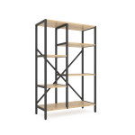 Стеллаж Лофт Каскад 1090х700х300 Меткас, 35 кг/полку, 5 полок, ЛДСП, антрацит-дуб артизан