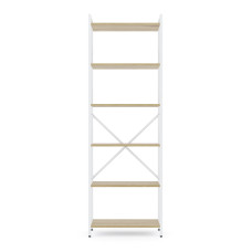 Стеллаж Лофт 1800х600х240 Меткас, 35 кг/полку, 6 полок, ЛДСП, белый-дуб артизан