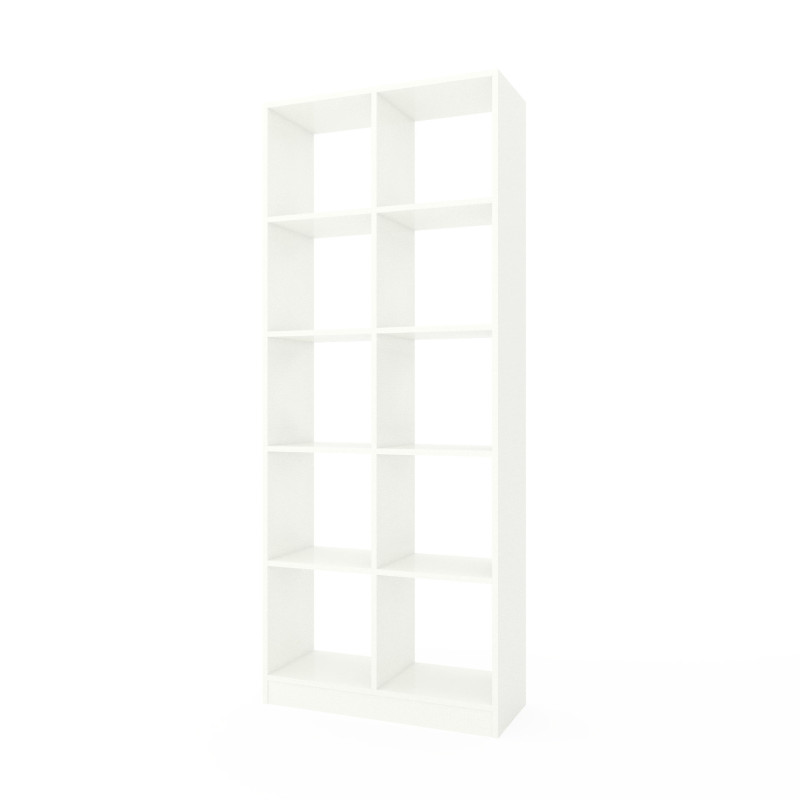 Стеллаж Лофт для книг 1780x720x290 Metkas, 35 кг/полку, 5 полок, ЛДСП, Белый Снег