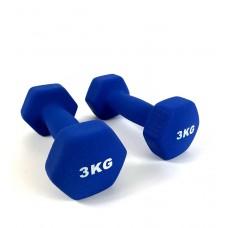 Гантелі для фітнесу металеві Neo-Sport Blue 2 x 3 кг