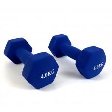 Гантели для фитнеса металлические Neo-Sport Blue 2 x 4 кг