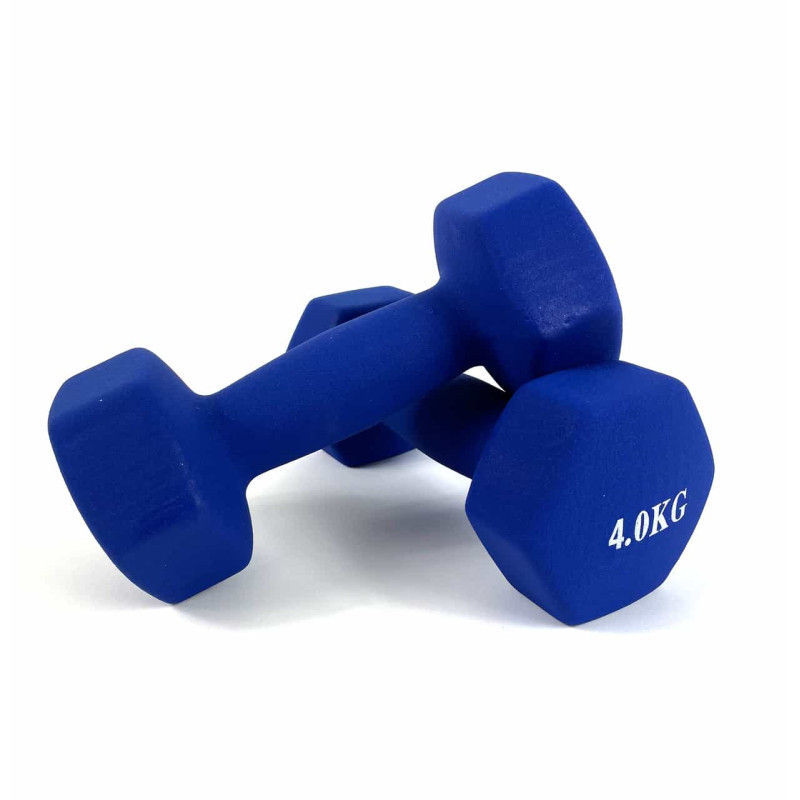 Гантели для фитнеса металлические Neo-Sport Blue 2 x 4 кг