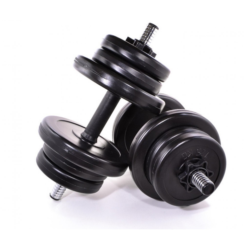 Комплект гантелей NEO-SPORT 22 кг (2 х 11 кг) зі з'єднувачем для штанги