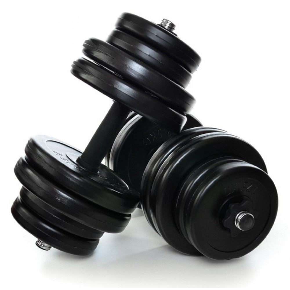 Комплект гантелей NEO-SPORT 32 кг (2 х 16 кг) із з'єднувачем для штанги