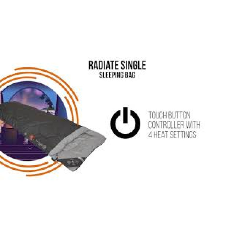 Спальный мешок с подогревом Vango Radiate Single/-3°C Black Left (SBQRADIATB05TJ8)