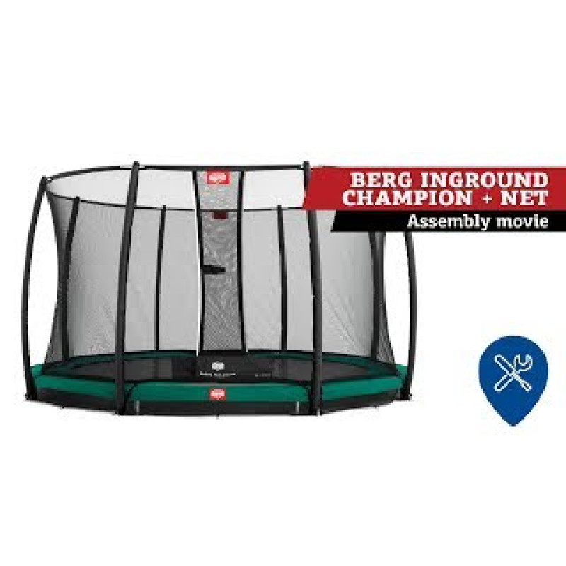 Батут Berg InGround Champion Grey 380 см с сеткой Deluxe