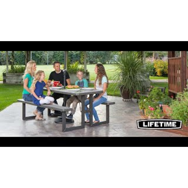 Стіл розкладний Lifetime 80471, білий граніт, 183 см