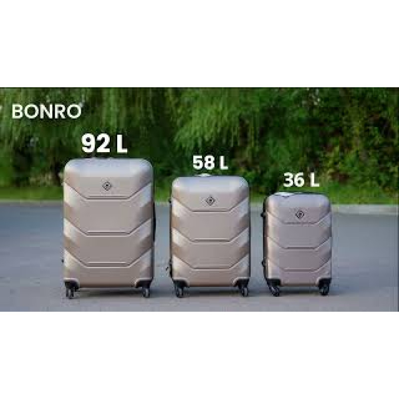 Набір валіз Bonro 2019 - 3 штуки (S, M, L), бежевий
