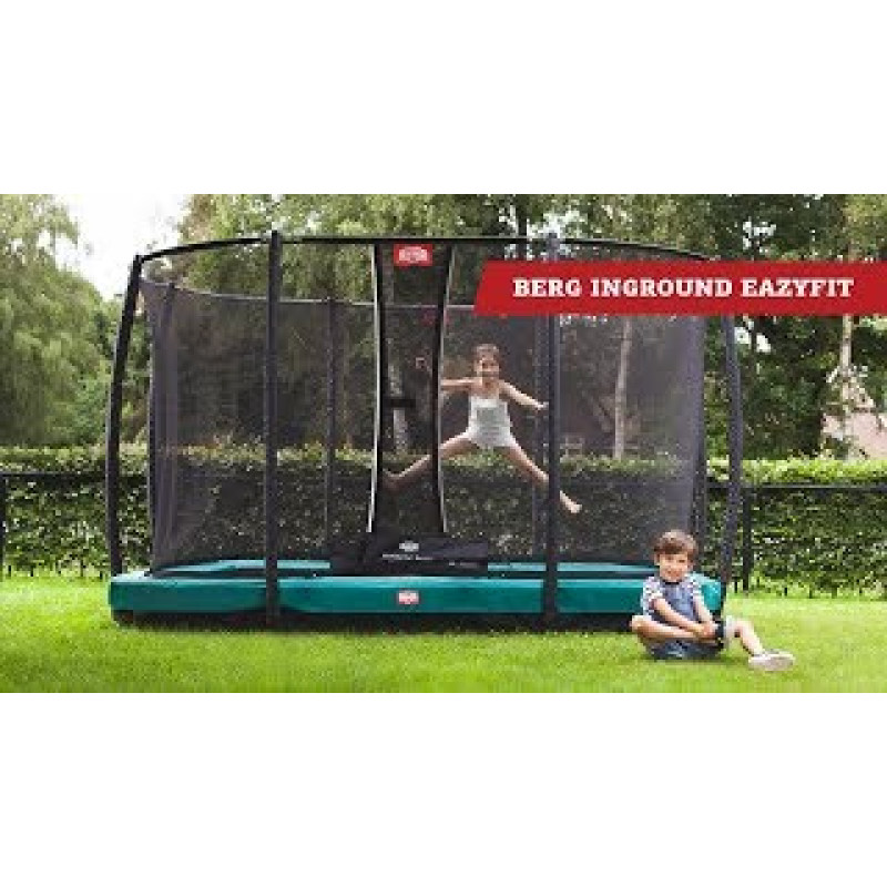 Батут Berg Ultim InGround Champion Green 330x220 см с сеткой Deluxe