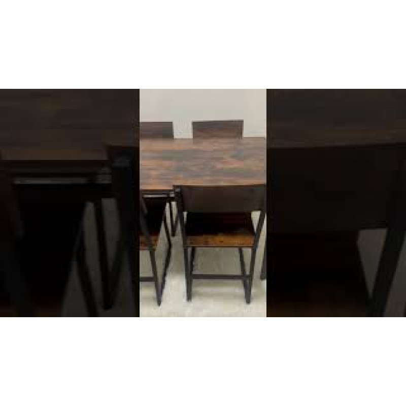 Комплект меблів Costway Merax обідній стіл з стільцями в стилі Loft коричневий