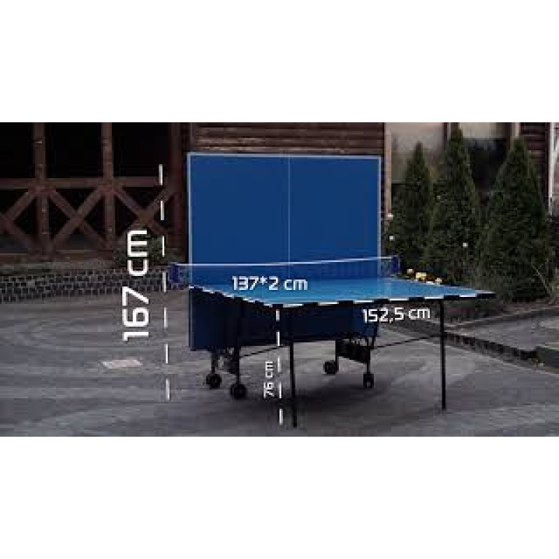 Всепогодний тенісний стіл GSI-Sport Compact Outdoor Alu Line (синій)