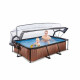 Бассейн Exit Wood 220x150х65 см с фильтром-насосом и куполом