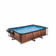 Бассейн Exit Wood 220x150х65 см с фильтром-насосом и куполом