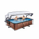 Бассейн Exit Wood 220x150х65 см с фильтром-насосом и куполом