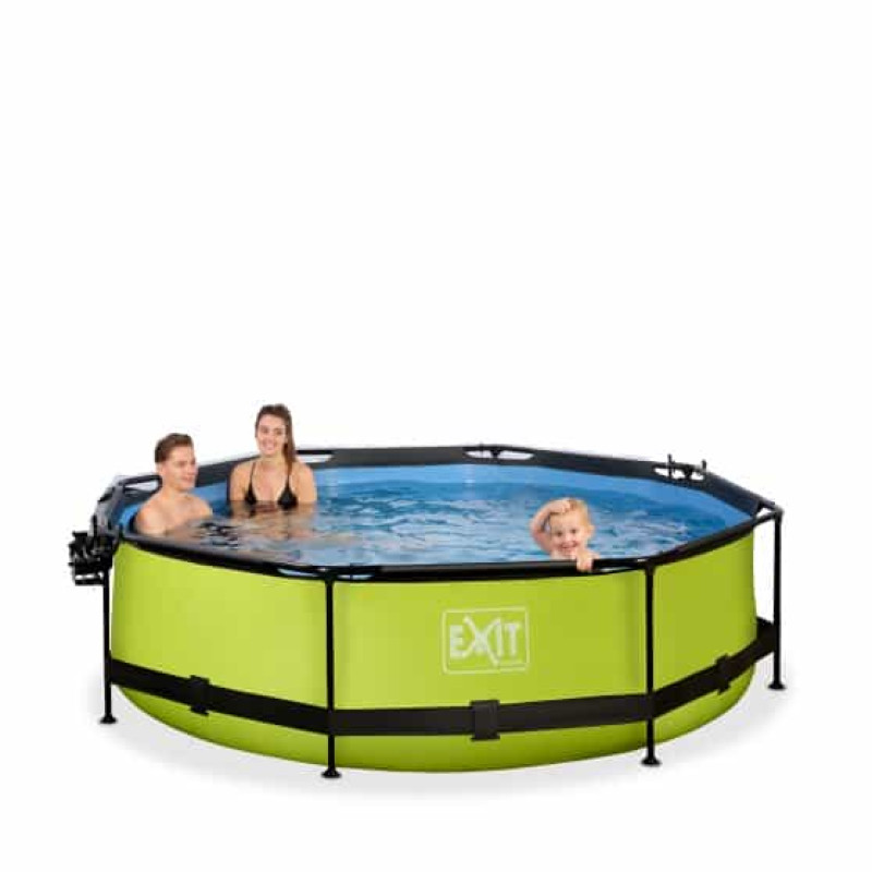Басейн Exit Lime 300x76 см з фільтром-насосом, куполом і тентом