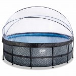 Басейни Exit Stone 450x122 см з фільтром-насосом, куполом і драбинкою