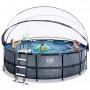 Каркасний басейн Exit Stone 450x122 см з пісочним фільтром-насосом, куполом, драбинкою і тепловим насосом