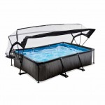 Басейн Exit Black 300x200х65 см з фільтром-насосом і куполом
