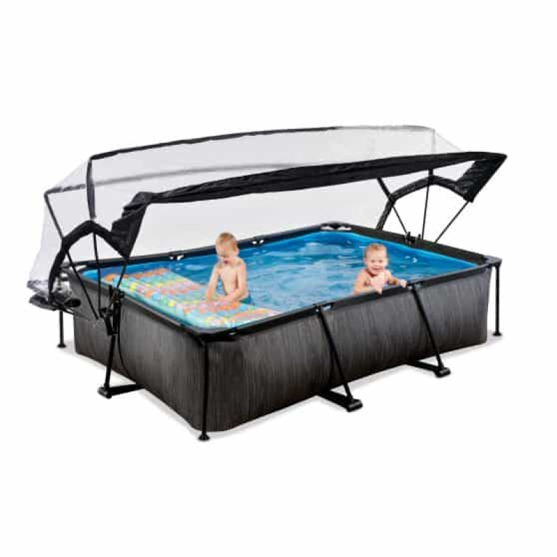 Бассейн Exit Black 300x200х65 см с фильтром-насосом и куполом
