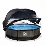Басейн Exit Black 300x76 см з фільтром-насосом, куполом і тентом