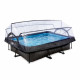 Бассейн Exit Black 300x200х65 см с фильтром-насосом и куполом