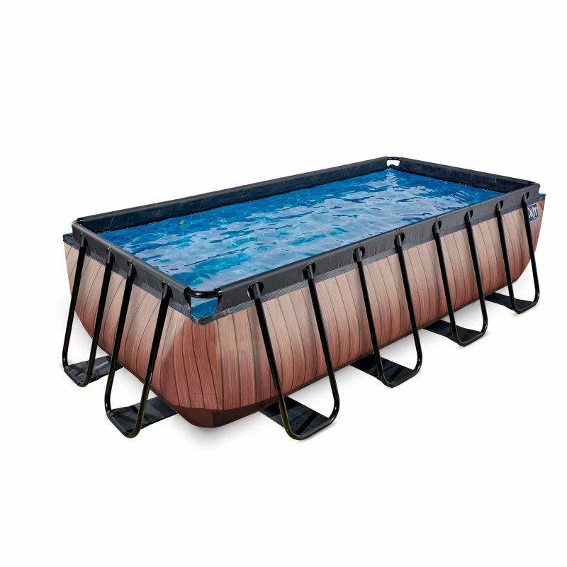Каркасний басейн Exit Wood 400x200х100 см з картріджним фільтром-насосом і драбинкою