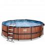 Каркасний басейн Exit Wood 450x122 см з пісочним фільтром-насосом, куполом, драбинкою і тепловим насосом
