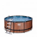 Бассейн Exit Wood 360x122 см с фильтром-насосом и лестницей