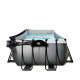 Бассейн Exit Black 540x250х122 см с песочным фильтром-насосом, куполом, лестницей и тепловым насосом