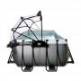 Басейн Exit Black 540x250х122 см з пісочним фільтром-насосом, куполом, драбинкою і тепловим насосом