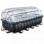 Басейн Exit Black 540x250х122 см з пісочним фільтром-насосом, куполом, драбинкою і тепловим насосом