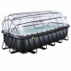 Бассейн Exit Black 540x250х122 см с песочным фильтром-насосом, куполом, лестницей и тепловым насосом
