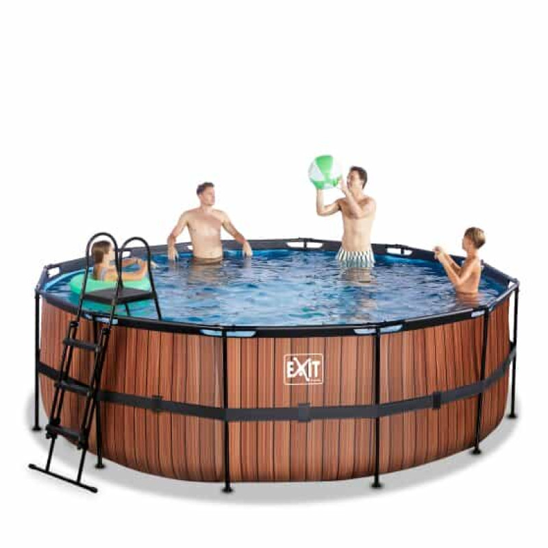 Басейн Exit Wood 427x122 см з фільтром-насосом і сходами