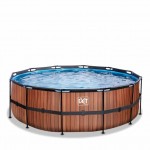Басейн Exit Wood 427x122 см з фільтром-насосом і сходами