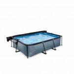 Басейн Exit Stone 220x150х65 см з фільтром-насосом і тентом
