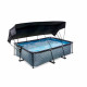 Бассейн Exit Stone 220x150х65 см с фильтром-насосом и тентом