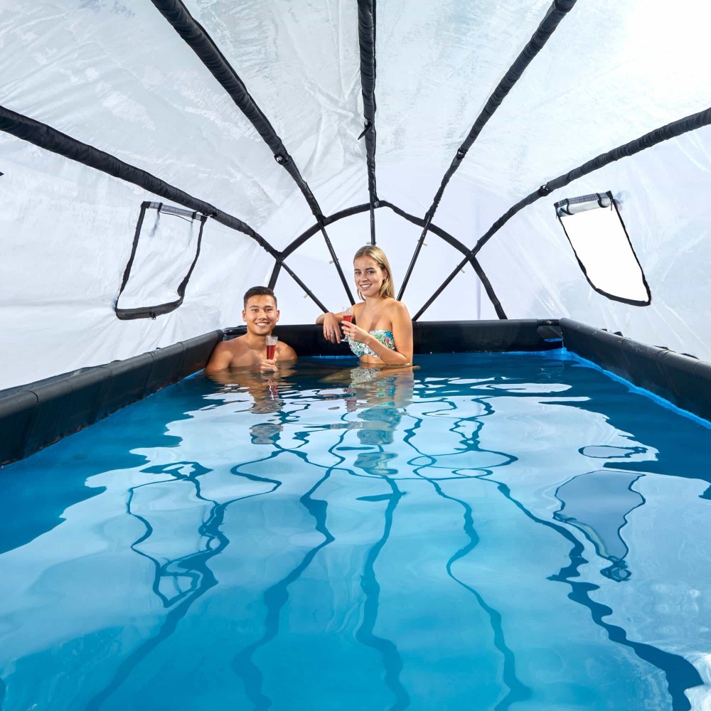 Каркасний басейн Exit Stone 400x200х100 см з пісочним фільтром-насосом, куполом і драбинкою