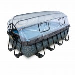 Басейн Exit Stone 400x200х100 см з пісочним фільтром-насосом, куполом і драбинкою