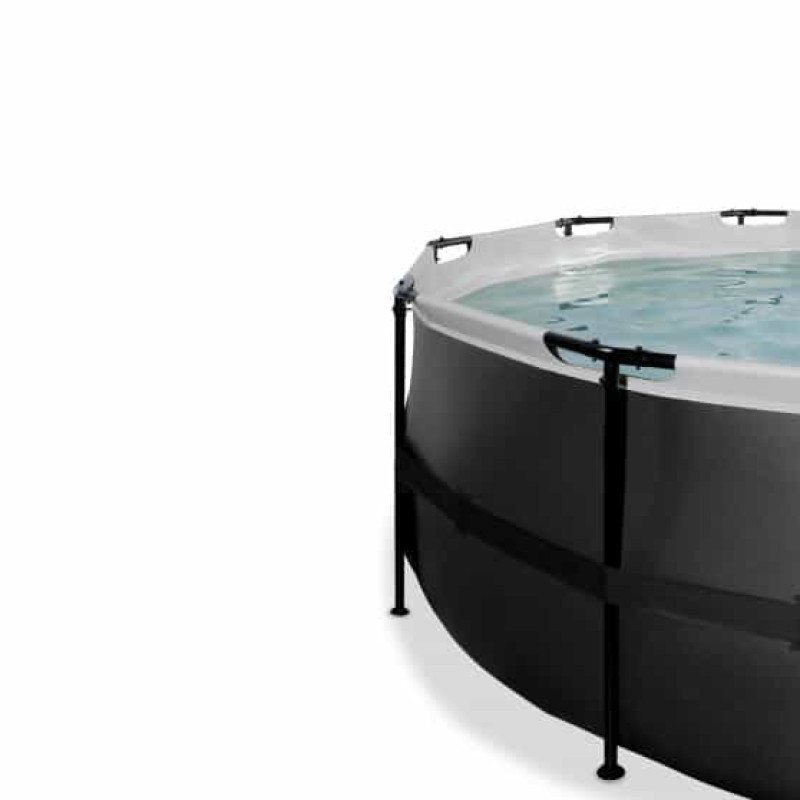 Бассейн Exit Black 427x122 см с фильтром-насосом и лестницей
