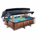Бассейн Exit Wood 300x200х65 см с фильтром-насосом, куполом и тентом
